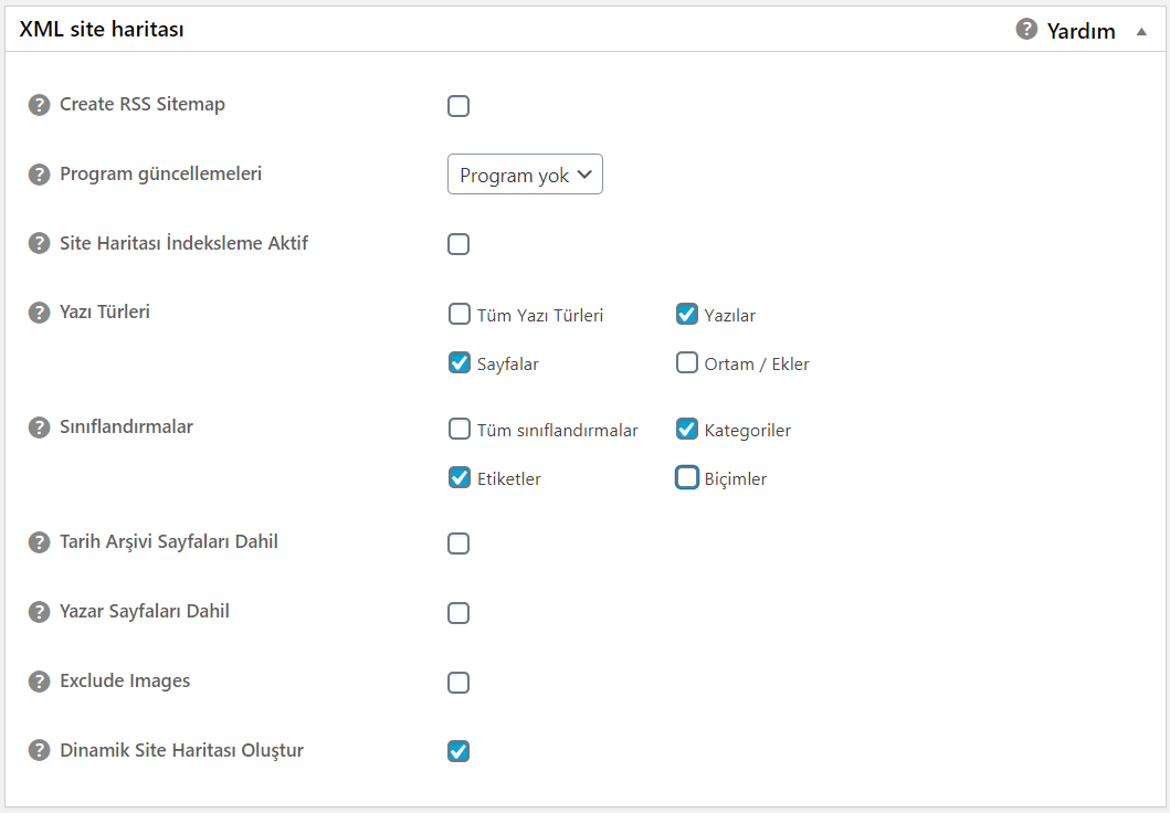 XML Site Haritası